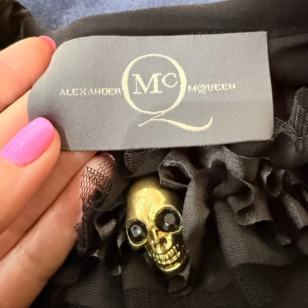 MCQ Alexander McQueen ruffled cheetah animal print sleeves top small - Picture 4 of 6